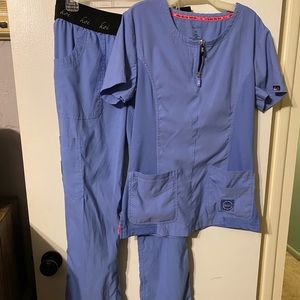 Top and bottoms. Ceil Blue, size Medium,Koi Lite Brand. Super soft and comfy!